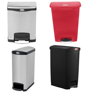 Step-on Stainless Steel and Resin Slim Waste Bins