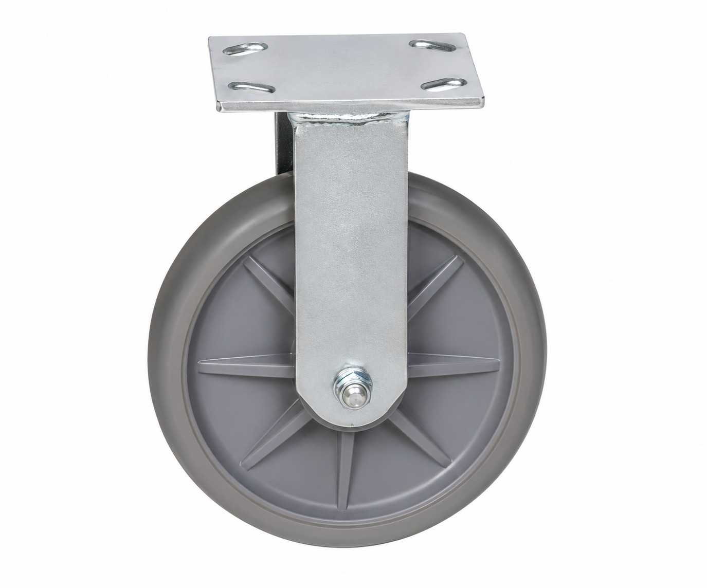 8" Fixed Grey Rubber Castor for Housekeeping Trolley