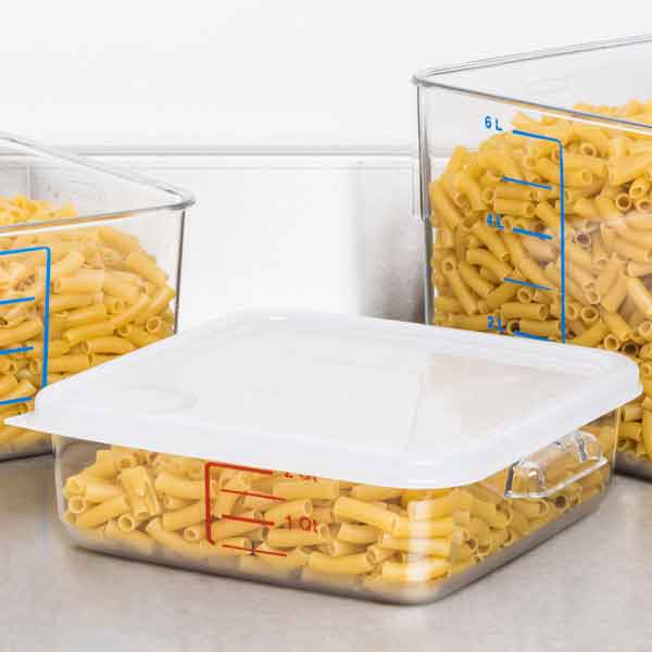 Square Food Storage Containers Clear with quantity indicators