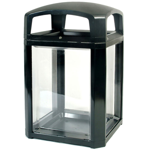 Landmark Series Black Security Container with Lock and Clear Panels - FG397589