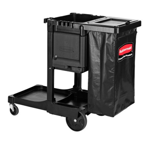 Traditional Janitor Cart with Locking Cabinet and Waste Cover - 1861430