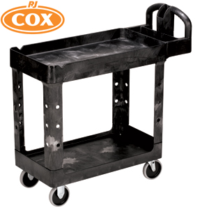 Utility Cart Small 2 Tier Heavy Duty w/Lipped Shelf- FG4500