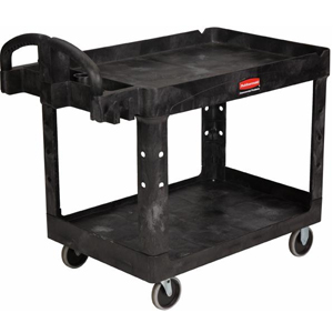 Medium 2 Tier Heavy Duty Utility Cart w/Lipped Shelf - FG4520